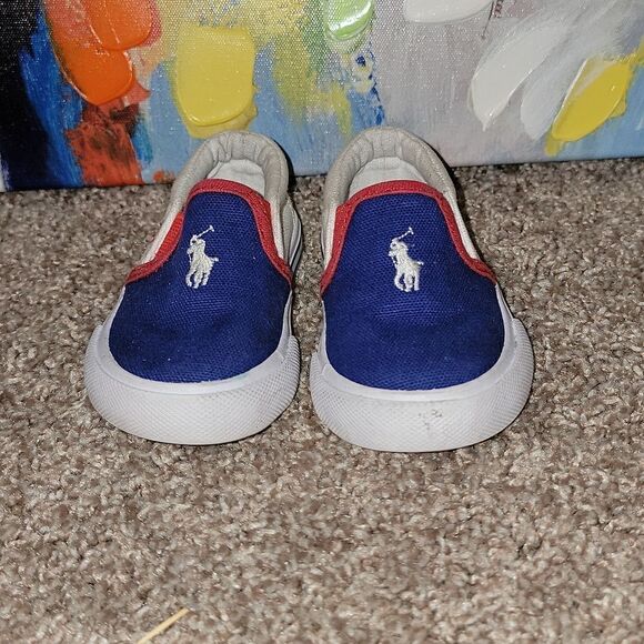 Polo Ralph Lauren Slip On Slater Canvas Toddler Shoes Size 4 - Picture 2 of 9